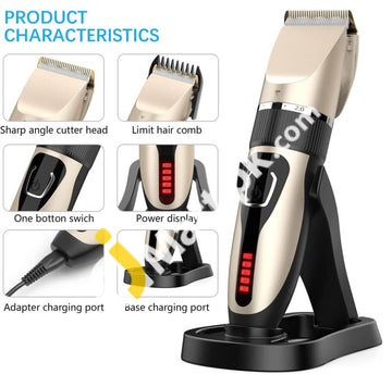 Hair Clippers For Men Professional Cordless Usb Rechargeable Led Display Beard Trimmer Cutting Kit